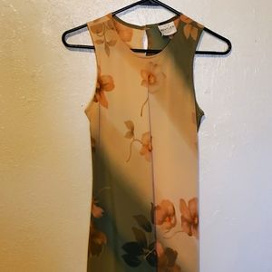 Long sheer Bentley dress, approx size 6, yellow and green